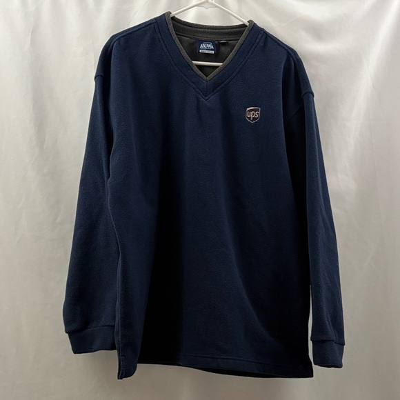 Other - United Parcel Service UPS Sweatshirt Vneck Men’s Size Large Fleece Employee Blue
